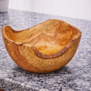 Handcrafted Rustic Olive Wood Bowl – Extra Large