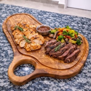 Handcrafted Olive Wood Serving & Chopping Board – Dual Use